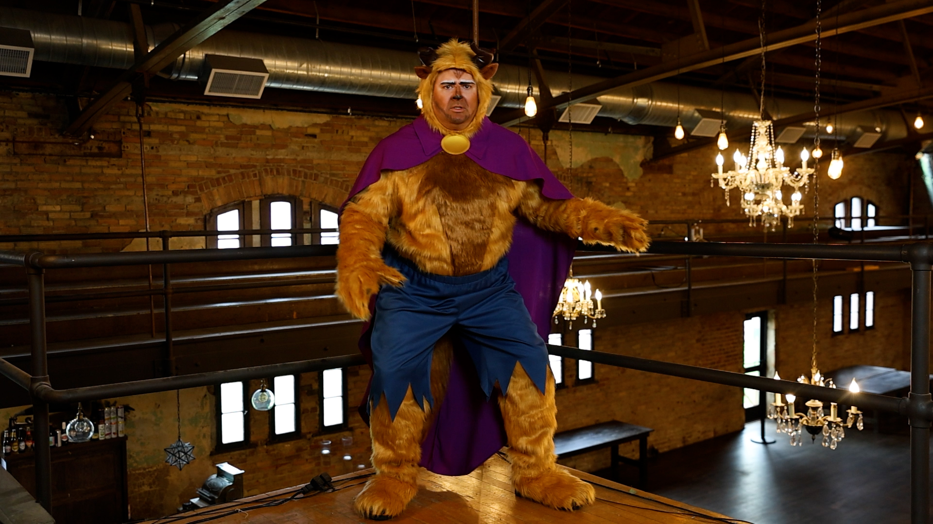 FUN94803PL Plus Size Deluxe Caped Disney Beast Men's Costume